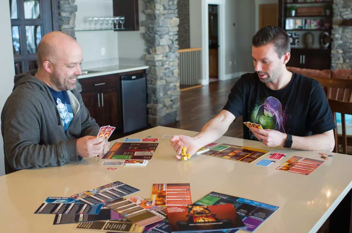 Manny Trembley and Nate Chatellier playing Dice Throne